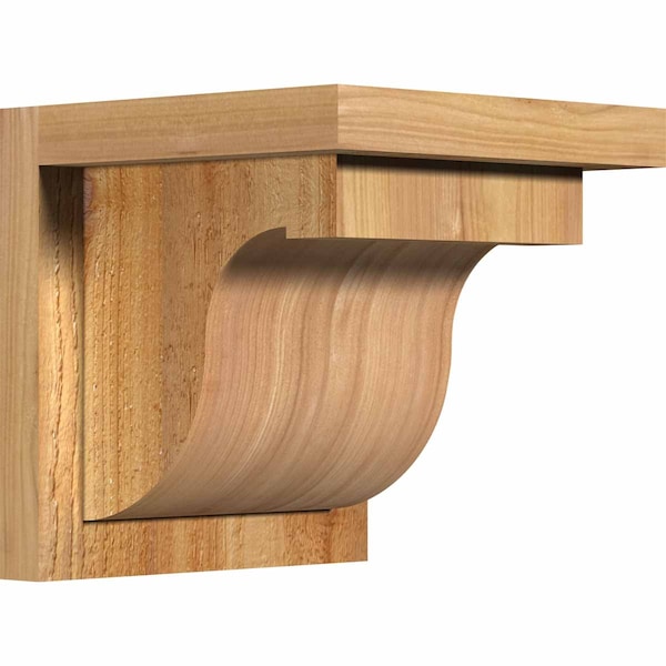 Ekena Millwork Del Monte Rough Sawn Corbel w/Backplate, Western Red Cedar, 8"W x 8"D x 8"H COR08X08X08DEL01RWR - main